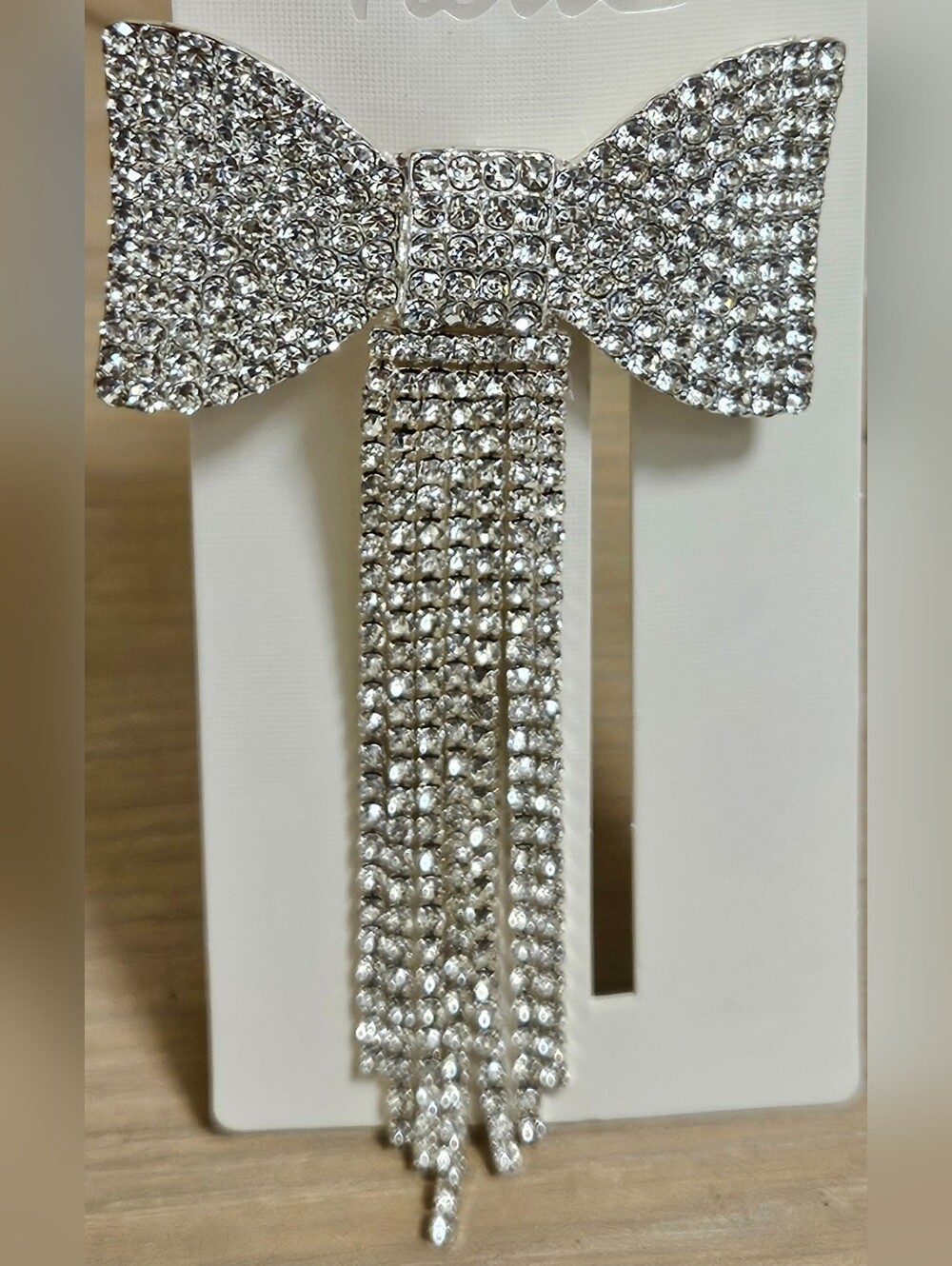 I AM Crystal Rhinestone Bow Fringe Hairpin Leisure Hair Clip Hair Accessories